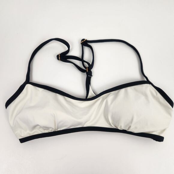 L*Space Pamela Bikini Top Racerback in Cream Black Size Medium NWT - Picture 3 of 6